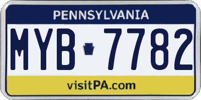 PA license plate MYB7782