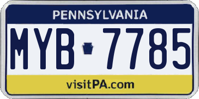 PA license plate MYB7785