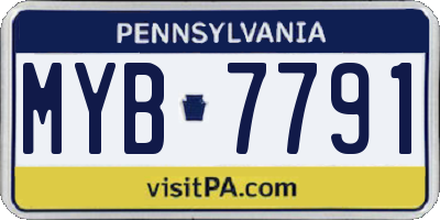 PA license plate MYB7791