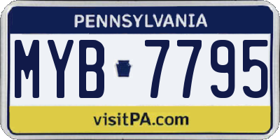 PA license plate MYB7795