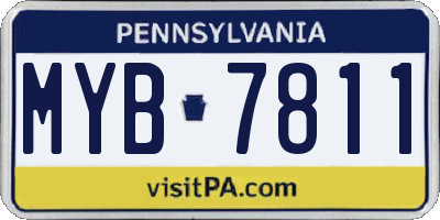 PA license plate MYB7811
