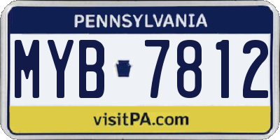 PA license plate MYB7812