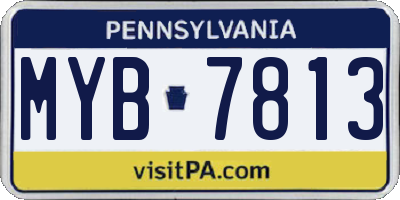 PA license plate MYB7813