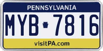 PA license plate MYB7816