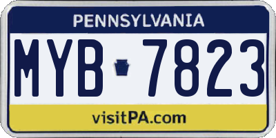 PA license plate MYB7823