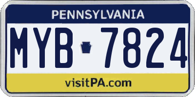 PA license plate MYB7824
