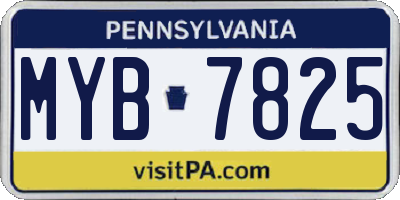 PA license plate MYB7825
