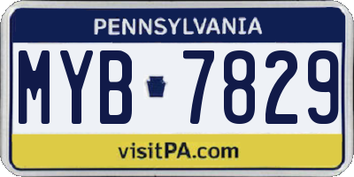 PA license plate MYB7829