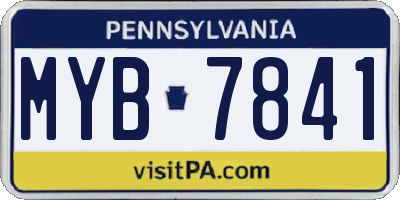 PA license plate MYB7841