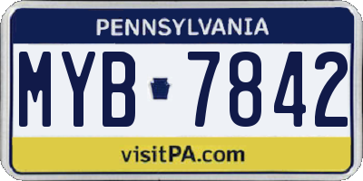 PA license plate MYB7842
