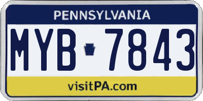 PA license plate MYB7843