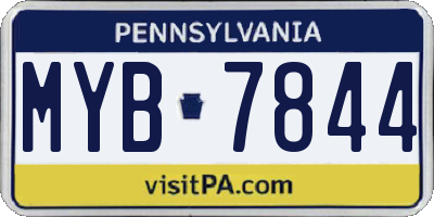PA license plate MYB7844