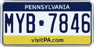 PA license plate MYB7846