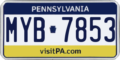 PA license plate MYB7853