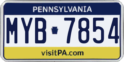 PA license plate MYB7854