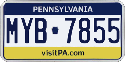 PA license plate MYB7855