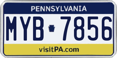 PA license plate MYB7856