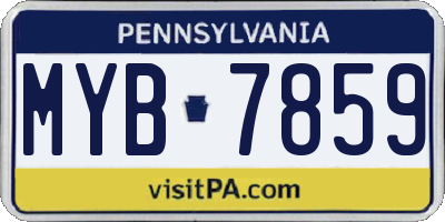 PA license plate MYB7859