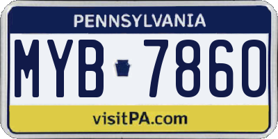 PA license plate MYB7860