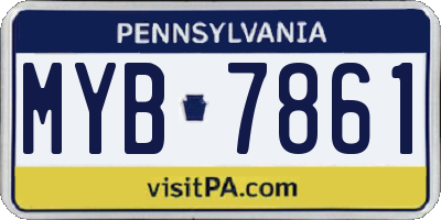 PA license plate MYB7861