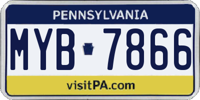 PA license plate MYB7866