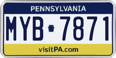 PA license plate MYB7871