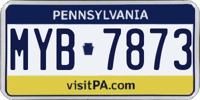 PA license plate MYB7873