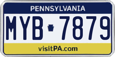 PA license plate MYB7879