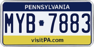 PA license plate MYB7883
