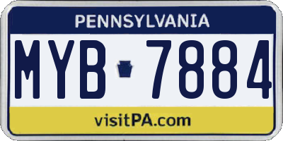 PA license plate MYB7884