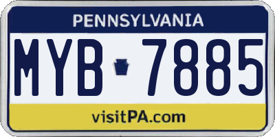 PA license plate MYB7885