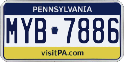 PA license plate MYB7886