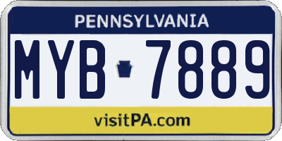 PA license plate MYB7889