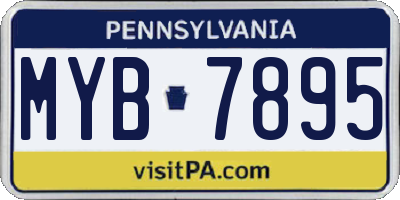 PA license plate MYB7895