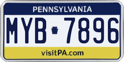 PA license plate MYB7896