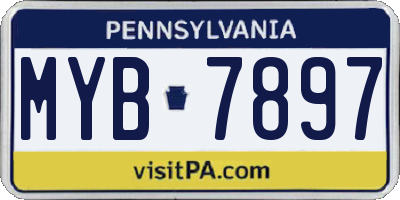 PA license plate MYB7897