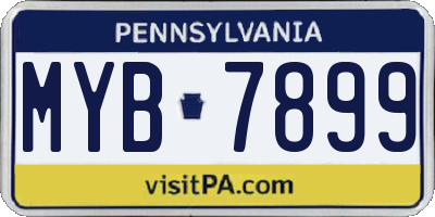 PA license plate MYB7899