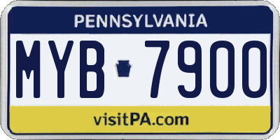 PA license plate MYB7900