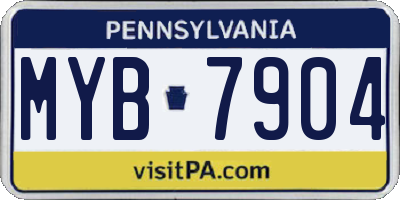 PA license plate MYB7904