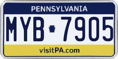PA license plate MYB7905