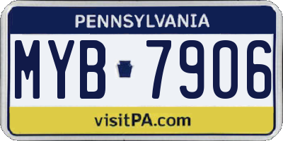 PA license plate MYB7906