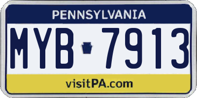 PA license plate MYB7913