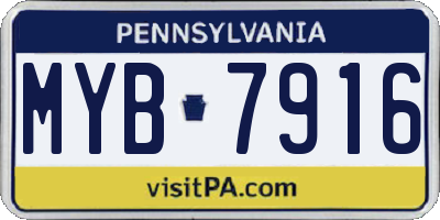 PA license plate MYB7916