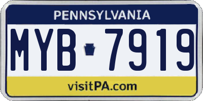 PA license plate MYB7919
