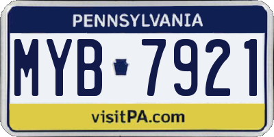 PA license plate MYB7921