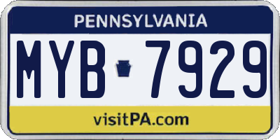 PA license plate MYB7929