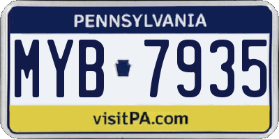 PA license plate MYB7935