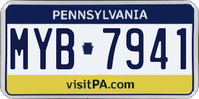 PA license plate MYB7941