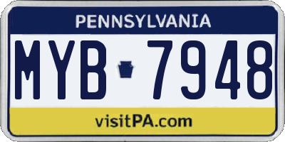 PA license plate MYB7948