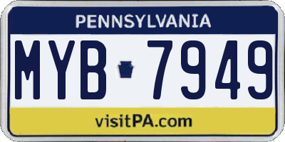 PA license plate MYB7949